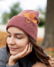 Load image into Gallery viewer, HAAKWEAR Knit Beanie - Cuffed Classic Hat in Rusty Burgundy, Made in USA
