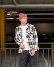 Load image into Gallery viewer, HAAKWEAR Knit Beanie - Cuffed Classic Hat in Rusty Burgundy, Made in USA
