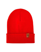 Load image into Gallery viewer, HAAKWEAR Knit Cuffed Classic Beanie / Hat - Scarlet Red, Made in USA
