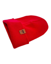 Load image into Gallery viewer, HAAKWEAR Knit Cuffed Classic Beanie / Hat - Scarlet Red, Made in USA
