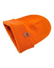 Load image into Gallery viewer, HAAKWEAR Knit Cuffed Classic Beanie / Hat - Tiger Orange, Made in USA
