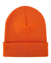 Load image into Gallery viewer, HAAKWEAR Knit Cuffed Classic Beanie / Hat - Tiger Orange, Made in USA
