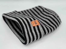 Load image into Gallery viewer, HAAKWEAR H Stitch RORO Cuffed Beanie (Patented Design) Black / Gray, Made in USA
