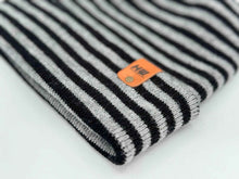 Load image into Gallery viewer, HAAKWEAR H Stitch RORO Cuffed Beanie (Patented Design) Black / Gray, Made in USA
