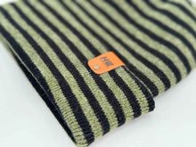 Load image into Gallery viewer, HAAKWEAR H Stitch RORO Cuffed Beanie (Patented Design) Black / Green, Made in USA
