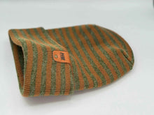 Load image into Gallery viewer, HAAKWEAR H Stitch RORO Cuffed Beanie (Patent Pending Design) Brown / Green, Made in USA
