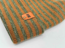 Load image into Gallery viewer, HAAKWEAR H Stitch RORO Cuffed Beanie (Patent Pending Design) Brown / Green, Made in USA
