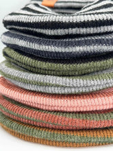 Load image into Gallery viewer, HAAKWEAR H Stitch RORO Cuffed Beanie (Patented Design) Burgundy / Pink, Made in USA
