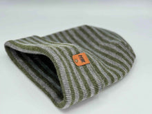 Load image into Gallery viewer, HAAKWEAR H Stitch RORO Cuffed Beanie (Patented Design) Gray / Green, Made in USA

