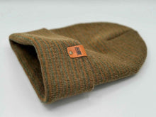 Load image into Gallery viewer, HAAKWEAR Traditional Contrast Cuffed Beanie Hat - Brown / Green, Made in USA
