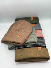 Load image into Gallery viewer, HAAKWEAR Traditional Contrast Cuffed Beanie / Hat - Burgundy / Green, Made in USA
