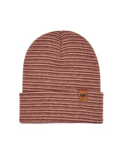 Load image into Gallery viewer, HAAKWEAR Traditional Contrast Cuffed Beanie / Hat - Burgundy / Pink, Made in USA
