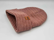 Load image into Gallery viewer, HAAKWEAR Traditional Contrast Cuffed Beanie / Hat - Burgundy / Pink, Made in USA
