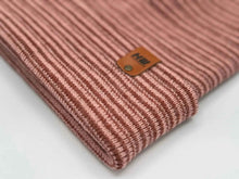 Load image into Gallery viewer, HAAKWEAR Traditional Contrast Cuffed Beanie / Hat - Burgundy / Pink, Made in USA

