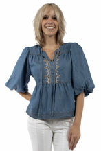 Load image into Gallery viewer, Honey Creek Embroidered Flows - Women's Western Blouse
