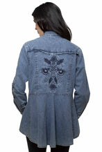 Load image into Gallery viewer, Honey Creek Floral Embroidery - Women's Denim Shirt
