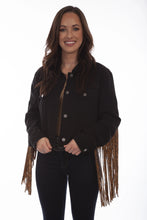 Load image into Gallery viewer, Honey Creek Leopard Fringe - Women's Jean Jacket
