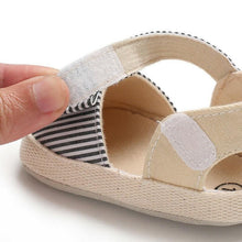 Load image into Gallery viewer, Newborn Baby Girl Striped Bow Sandals Soft Shoes Infants Anti-Slip Sneaker New Fashion Clogs 0-18M
