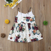 Load image into Gallery viewer, Toddler Baby Girls Flower Dress with Sleeveless V Neck dress for Party  Holiday Beach Day For Girls
