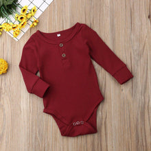 Load image into Gallery viewer, Newborn Infant Baby Girl Boy Ribbed Bodysuit  Ruffle  Long Sleeve One-Pieces Solid Jumpsuit Outfits For Girls

