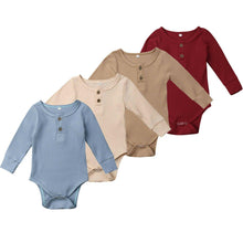 Load image into Gallery viewer, Newborn Infant Baby Girl Boy Ribbed Bodysuit  Ruffle  Long Sleeve One-Pieces Solid Jumpsuit Outfits For Girls
