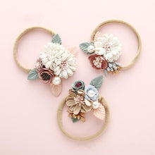Load image into Gallery viewer, Modern Fashion Floral Headband Newborn Baby Elastic Hairbands Pearl Fresh Style Bow Knot For Girls
