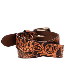 Load image into Gallery viewer, HOOey Gambler Filigree (Brown/Black) - Mens Leather Belt
