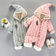 Load image into Gallery viewer, Newborn Infants Baby girls/boys Warm Hooded Jumpsuit Jacket Baby wear Clothing sets For Boys And Girls Winter Coat Jumpsuit in Several Sizes
