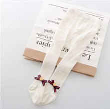 Load image into Gallery viewer, Children Bowknot Tights Cotton For Baby Girls Pantyhose Kids Infant Knitted Breathable Tights Soft And Warm Elastic Tight
