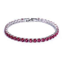 Load image into Gallery viewer, Luxury 4mm Diamond Shiny Elegant Cubic Zirconia Tennis Bracelets Iced Out Chain Crystal Wedding Bracelet For Women and Men In Modern Gold Silver and Colorful Design
