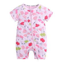 Load image into Gallery viewer, Summer Newborn Fashion Boy and Girls Printed Flower Short-sleeved Romper /  jumpsuit For Kids
