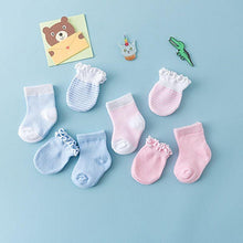 Load image into Gallery viewer, 4 Pairs Children Newborn Socks Gloves Anti-scratch Breathable Elasticity Protection For Babies
