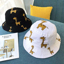 Load image into Gallery viewer, Modern Children's Bucket Hats Cartoon giraffe Sun Hat Girls Boys Outdoor Beach Hat Camping Fishing Cap For Girls and Boys

