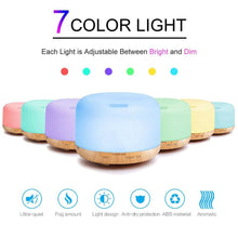 Load image into Gallery viewer, Air Humidifier Essential oil diffuser 300ML 500ML Ultrasonic Cool Mist Maker Fogger Humidifier LED Lamp Aroma Diffuser Electric  Aromatherapy Diffuser umidifier Aroma Essential Oil Diffuser with 4 Timers 2 Misting Modes Waterless Auto Off
