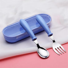 Load image into Gallery viewer, Baby Gadgets Tableware Set Children Utensil Stainless Steel Toddler Dinnerware Cutlery Cartoon Infant Food Feeding Spoon and Fork
