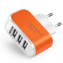 Load image into Gallery viewer, 3 Ports USB Charger 5V 2A USB Wall Power Adapter EU Charger Quick Charging Ideal Phone Charger
