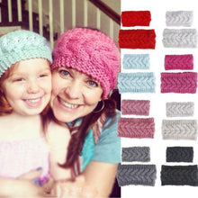 Load image into Gallery viewer, HandmadeKnit Wool Hairband for Mother &amp; Daughter Headband Knit Flower Hairband Ear Warmer Headwrap
