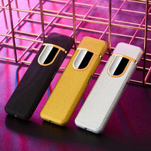 Load image into Gallery viewer, Luxury Modern USB Charging Electronic Lighter Windproof Slim Man Colorful Cigarette Lighter WIth Touch Sensor And Dragon Gravure Excellent for Gift

