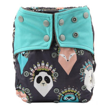 Load image into Gallery viewer, Luxury Charcoal Bamboo Baby Cloth Diaper Nappy Washable Reusable Double Gusset Square Tabs Nappies for Baby and Kids
