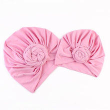 Load image into Gallery viewer, Modern Cotton Hat Handmade Baby Girls Turban Hats Twist Knot Women Caps For Mom And Daughter In Elegant Design
