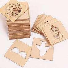 Load image into Gallery viewer, 100Pcs Baby Wooden Drawing Toys Painting Stencil Templates Coloring Board Children Creative Doodles Early Learning Education Toy
