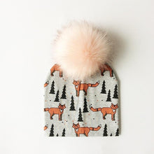 Load image into Gallery viewer, Luxury Modern Unique Toddler Boys and Girls Cartoon Printing Cotton Pompom Cap For Baby Beanie Hat With Pompon For Kids
