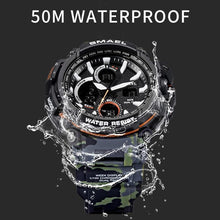 Load image into Gallery viewer, Orange Modern Sport  Waterproof 50M Men Watches With LED Digital Display In Military Armi Relogio Masculino Style
