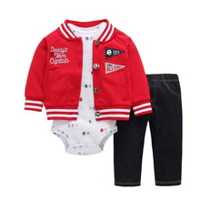 Load image into Gallery viewer, Modern Popular New Set Baby Cotton Long Sleeve Hooded Jacket Pant And Rompers For Newborn Outfits Unisex Clothing
