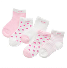 Load image into Gallery viewer, 5 Pairs Pack  Children's Summer Mesh Socks Ultra-thin Breathable With Stars Moon Print For Boys And Girls
