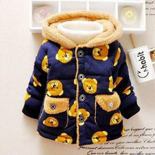 Load image into Gallery viewer, Luxury Newborn Children Plus Cute Hooded Cotton Jacket  Infant Clothing for Baby Girls In Elegant Colorful Design  For Winter
