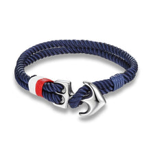 Load image into Gallery viewer, High Quality Anchor Bracelets  Charm Nautical Survival Rope Chain Paracord Bracelet Male Wrap Metal Sport Hooks For Men
