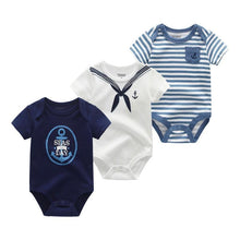 Load image into Gallery viewer, Modern 3PCS Baby Girl And Boy Newborn Boy Short Sleeve Baby Romper Jumpsuit Set For Boys and Girls
