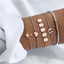 Load image into Gallery viewer, Luxury Modern  Gold Crystal Circle Arrow Bracelets Set for Women In Bohemian Pink Opal Adjustable Charm Bracelet Jewelry Style for Women and Ladies
