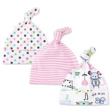 Load image into Gallery viewer, Printed Baby Hats &amp; Caps For Newborn Baby Accessories In Elegant Modern Design Set Of 3PCS For Baby Kids
